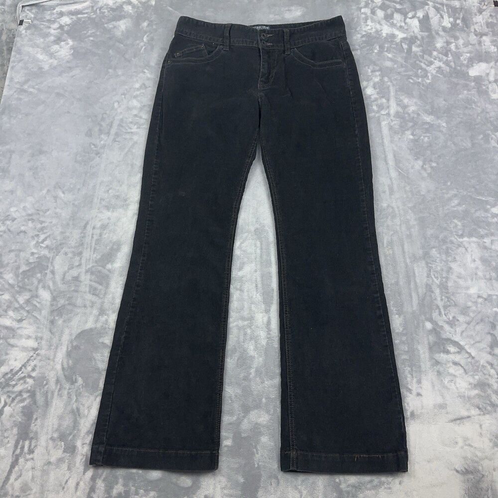 Polo Jeans Co Womens Wendy Jean Corduroy Pants Size 8x29 Black Mid Rise Bootcut